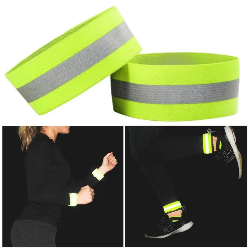 

2PCS Reflective Bands Elasticated Armband Wristband Ankle Leg Strap Safety Reflector Tape Strap for Night Jogging Walking Biking