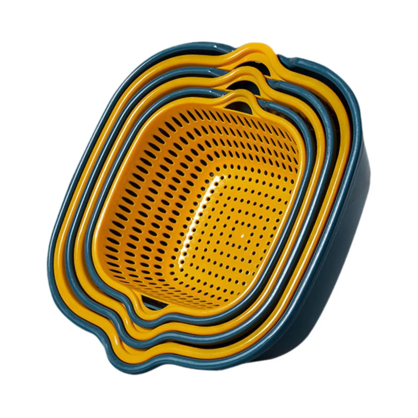 Двухслойная сетчатая корзина для дома 3 набора салатов спагетти лапши