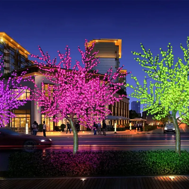 2 5 м светодиодный искусственный светильник для дерева вишни рождественский 110 220