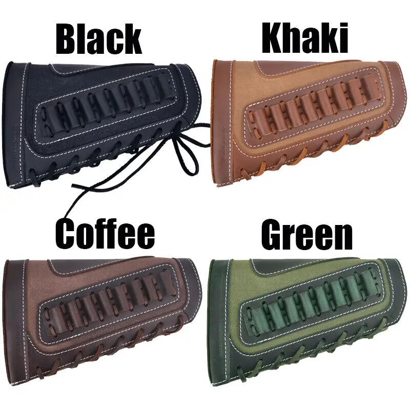 

OP Leather Camvas Rifle Buttstock Gun Cartridge Ammo Shell Holder Butt Protector For .357 .30-30 .38 .32Win Spcl