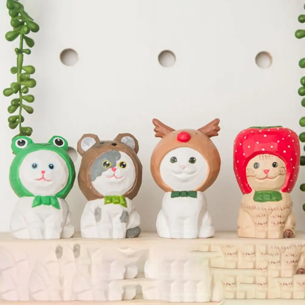 Резьба по дереву резьба украшение в виде кошки простой стиль ручная роспись