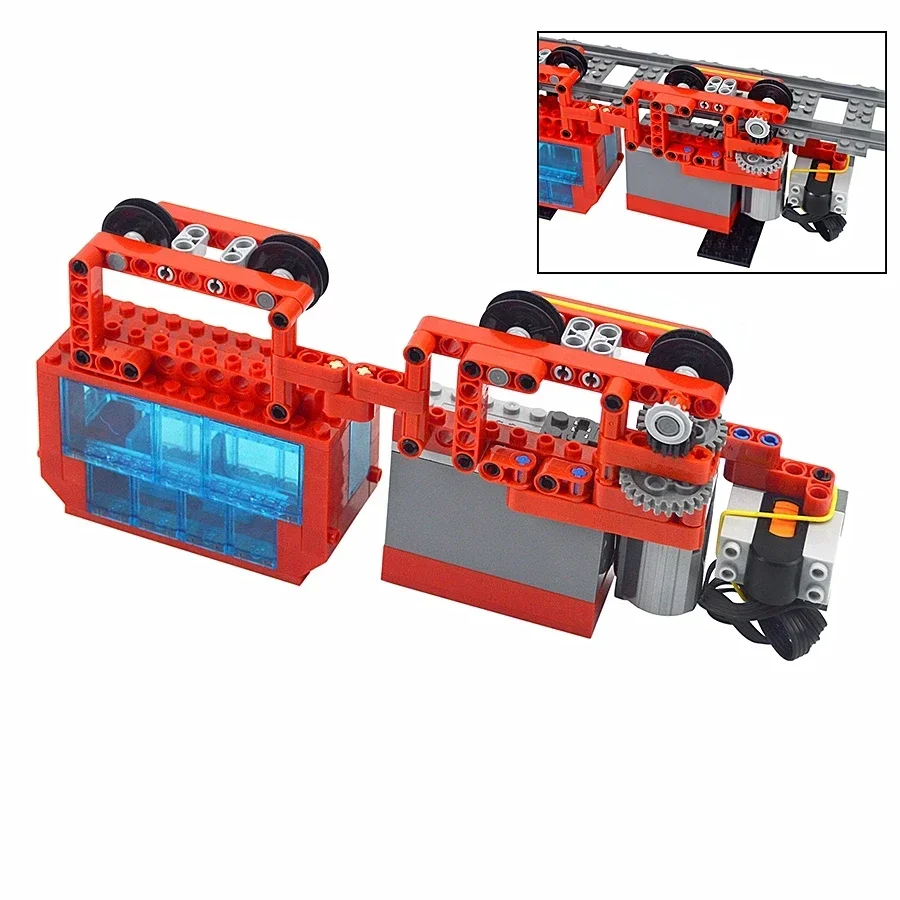 Конструктор с подвесным электропоездом механический трек мотор город набор