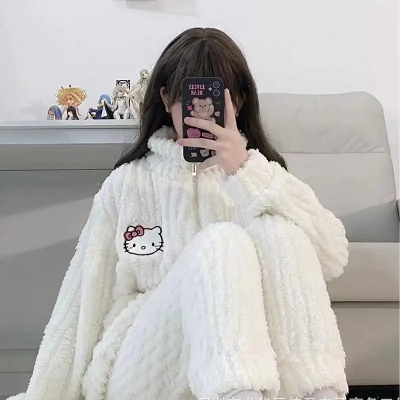 

Новинка милая плюшевая Пижама Sanrio Hellokitty полако Микко зимняя Домашняя одежда с длинным рукавом Зимний Рождественский подарок игрушки для девочек