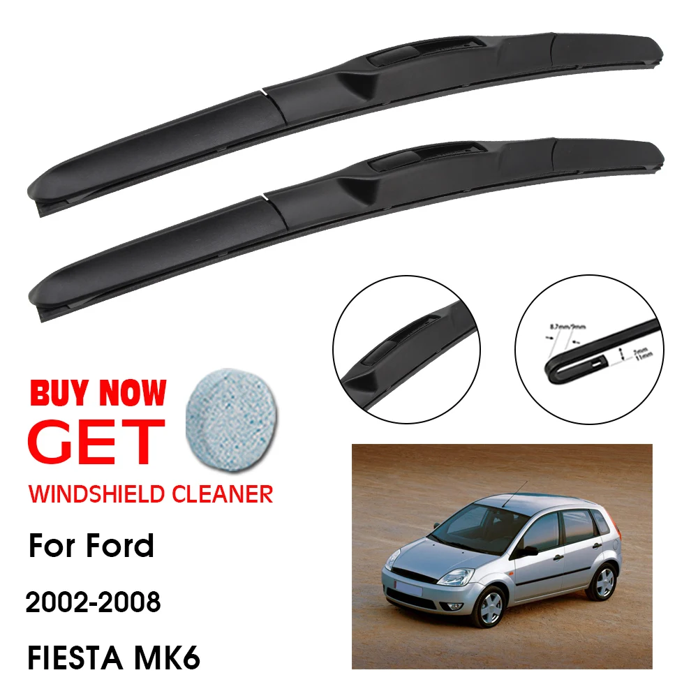 

Car Wiper Blade For Ford FIESTA MK6 22"+16" 2002-2008 Front Window Washer Windscreen Windshield Wipers Blades Accessories