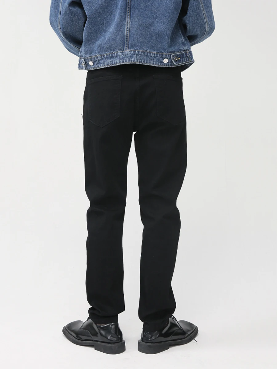 Four Seasons Men's Jeans Korean Knee Ripped Zipper Slim Solid Designer Jeans Fashion Streetwear Men's ins Hot Sale pants men