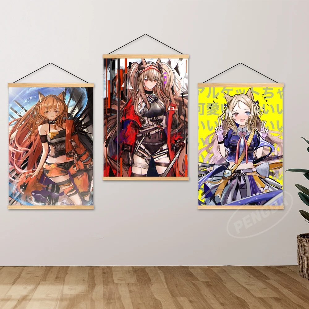 

Print Canvas Arknights Poster Game Home Decor Angelina Wall Skadi The Corrupting Heart Art Picture Ceobe Wooden Hanging Painting