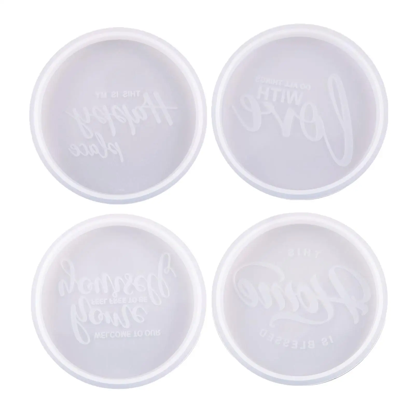

4Pcs Resin Casting Round Coaster,Epoxy Round Making for Resin Coaster Set