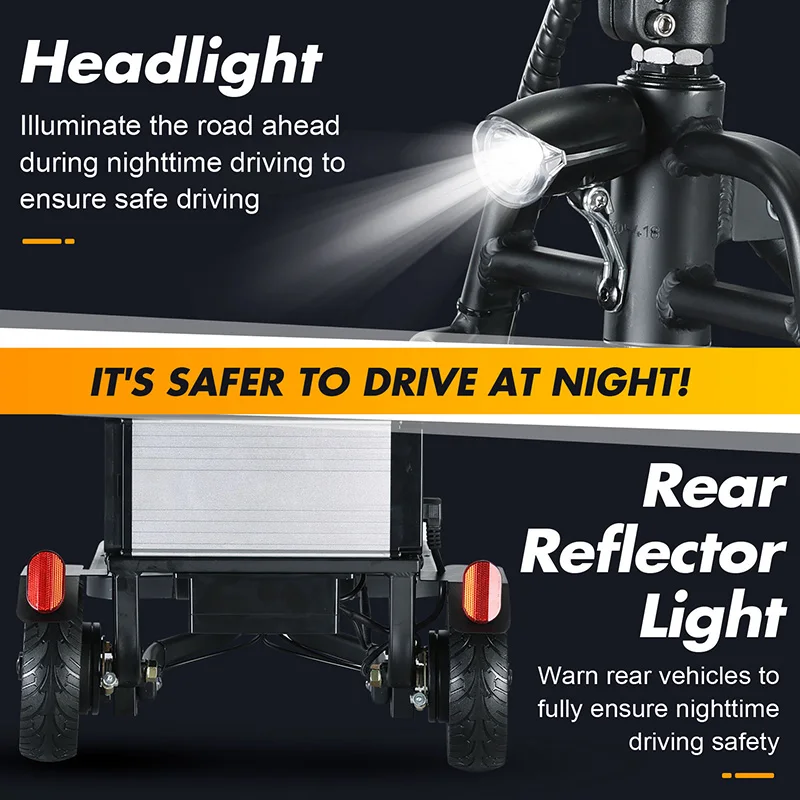 M1-компактный трехколесный мобильный скутер: двигатель 250-300 Вт съемный