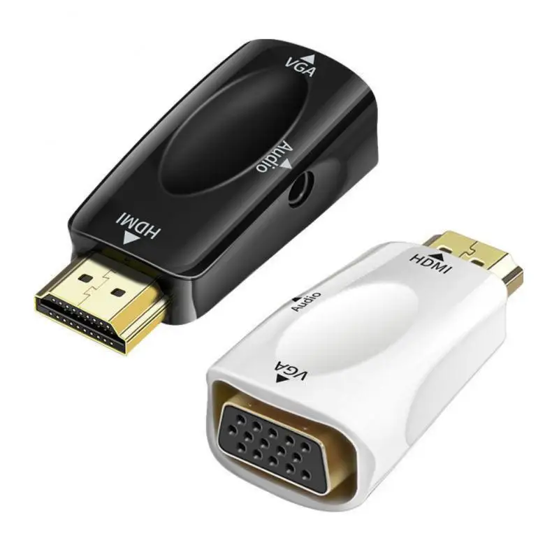 

Portable Hd 1080p Aux Audio Cable Digital-to-analog Converter Hdmi-compatible To Vga Cable Male To Famale Converter Adapter
