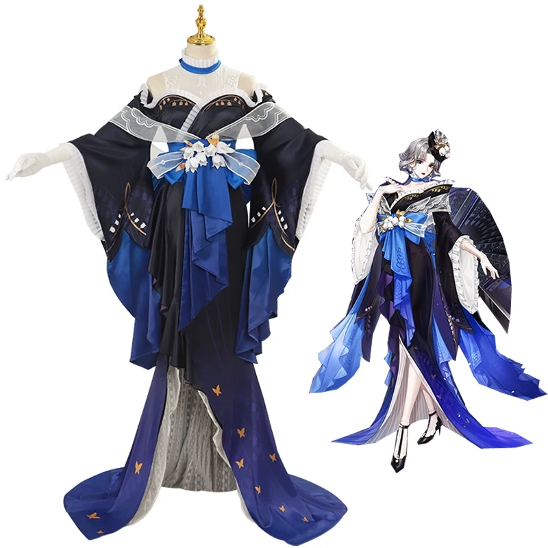 

Женский костюм для косплея Onmyoji Shiranui, сексуальное черное кимоно для женщин