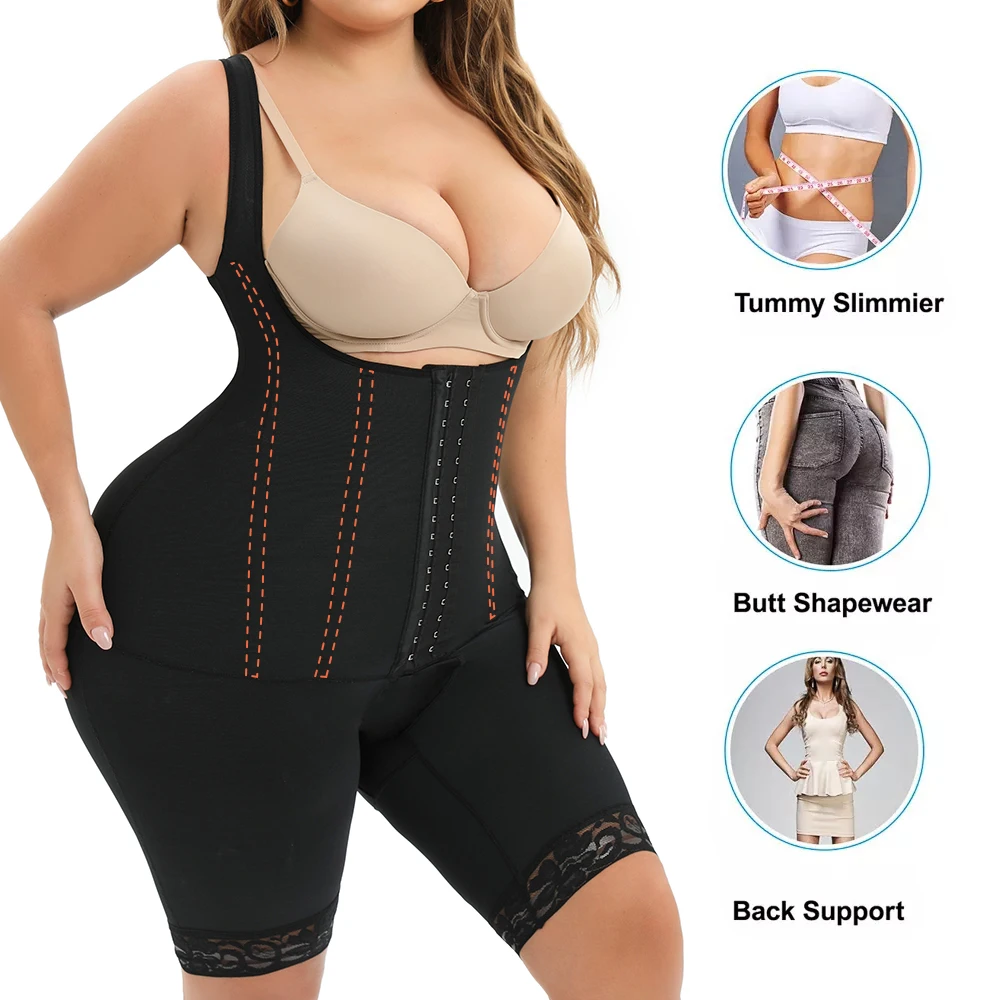 Plus Size Shapewear Corset Faja Colombian Reducing Body Shaper Waist Trainer Women's Binders and Shaper Slimming Flat Belly