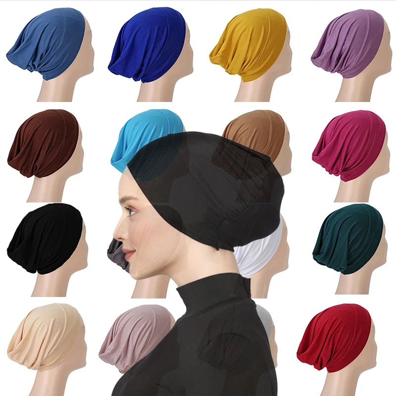 

2022 New Modal Women Hijab Undercap Muslim Abaya Hijabs Jersey Turban Bonnet Instant Head Wrap Cap Islamic Headscarf