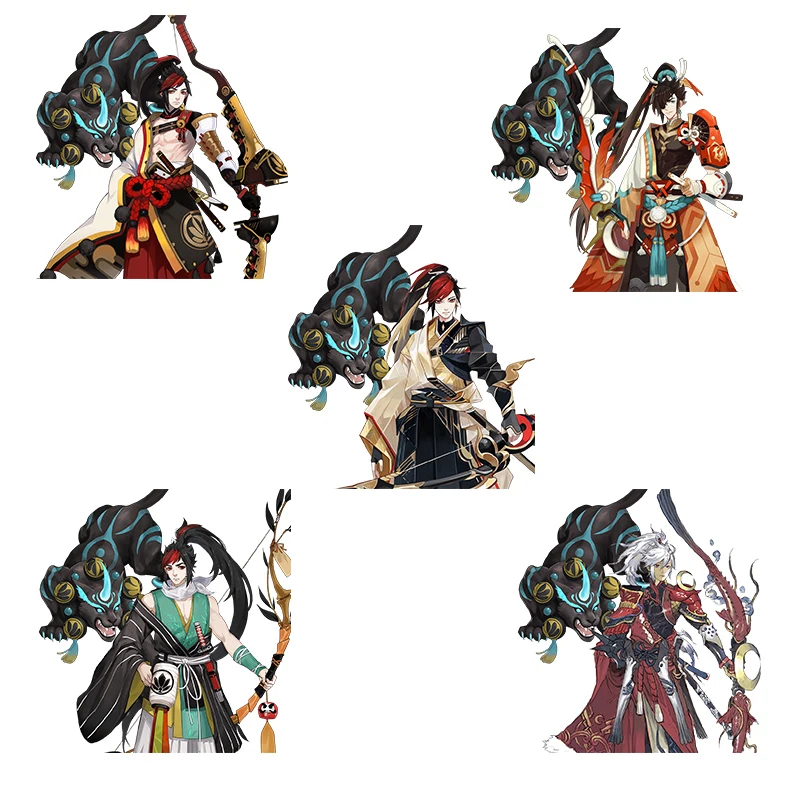 

Anime Game Onmyoji Character Heat Transfer Stripes Iron On Patches For Clothes Boys T-shirt Personality Printing