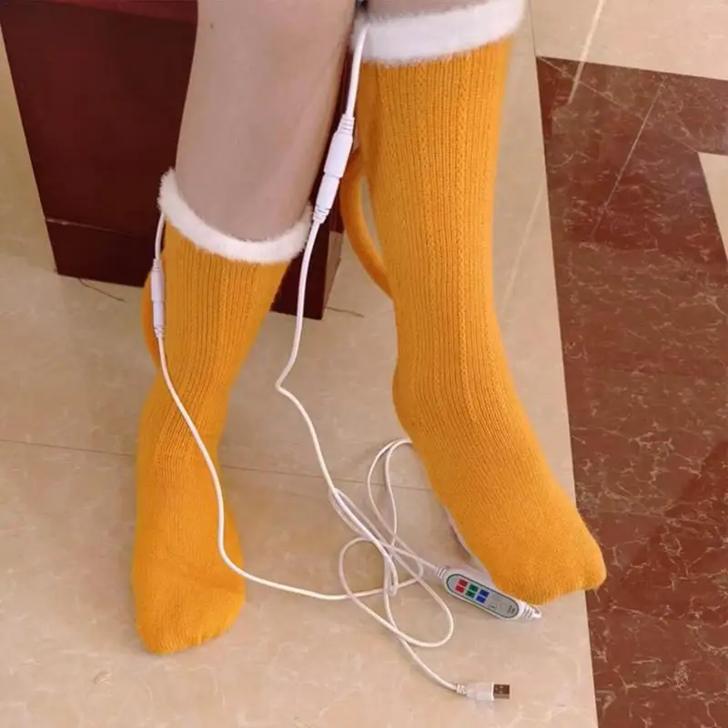 Heated Socks For Skiing Washable Heated Sock For Men Women Charging Beer Glass Electric Socks For Winter Ski Camping Hiking