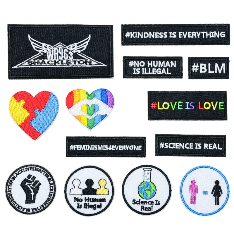 

50pcs/Lot Luxury Anime Fun Embroidery Patch Love Science Letter Motto Shirt Bag Clothing Decoration Accessory Craft Diy Applique