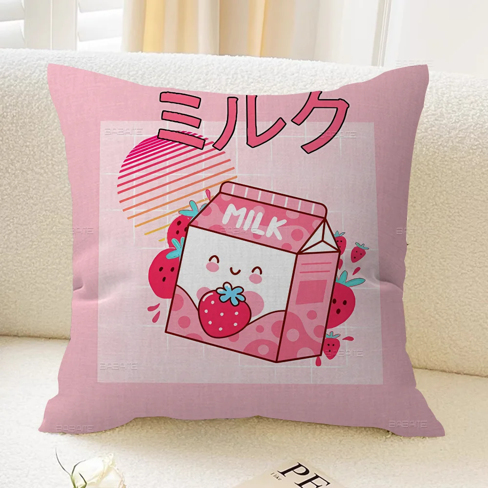 Милый банановый молочный клубничный напиток офисная подушка наволочка