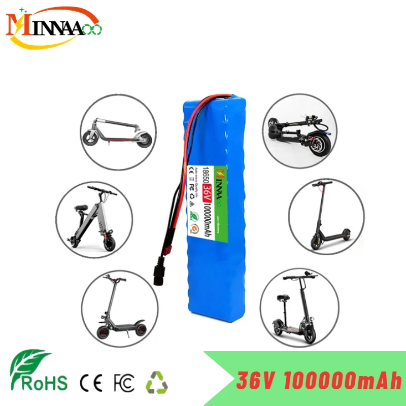 

36V 100Ah 10S3P 18650 Lithium Battery Pack 100 Watt 20A BMS T XT60 Plug for Xiaomi Mijia M365 Electric Bicycle Scooter