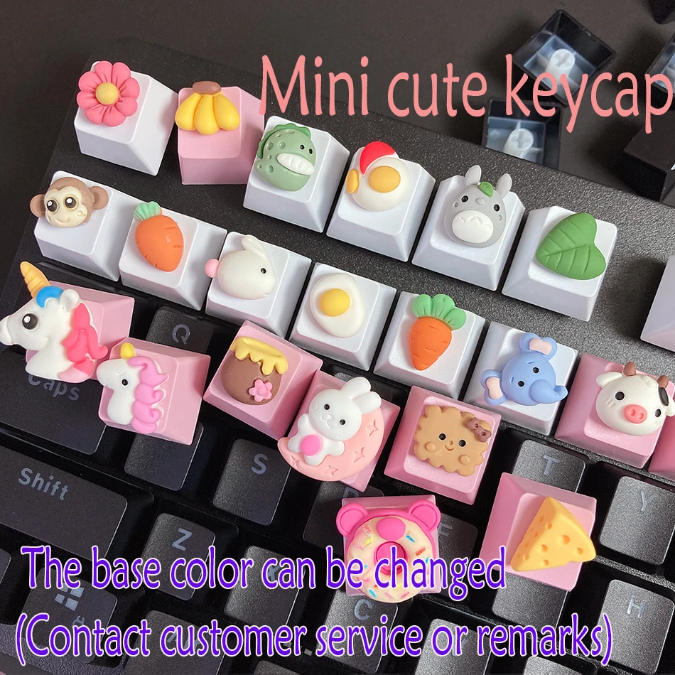 Tapa de tecla personalizada de resina para teclado mecánico Cherry Mx, bonita, Kawaii, Mini Banana, accesorios para teclados de juego