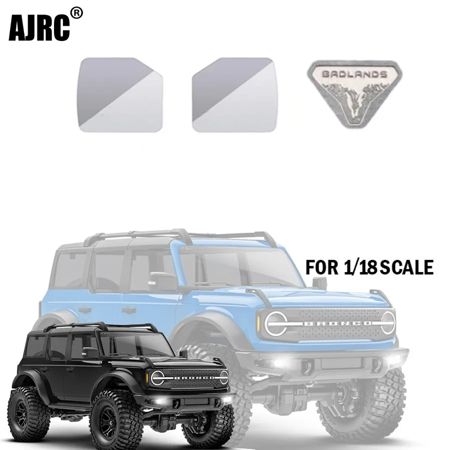 

Stainless Steel Rear View Lens Specular Reflector Front Badge For Trax Trx-4m 1/18 Bronco Trx4m Rc Crawler Car Upgraded Parts