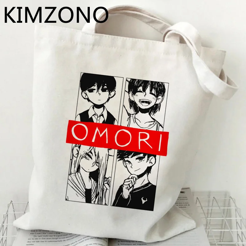 

Сумка для покупок Omori, многоразовая хлопчатобумажная Холщовая Сумка для покупок