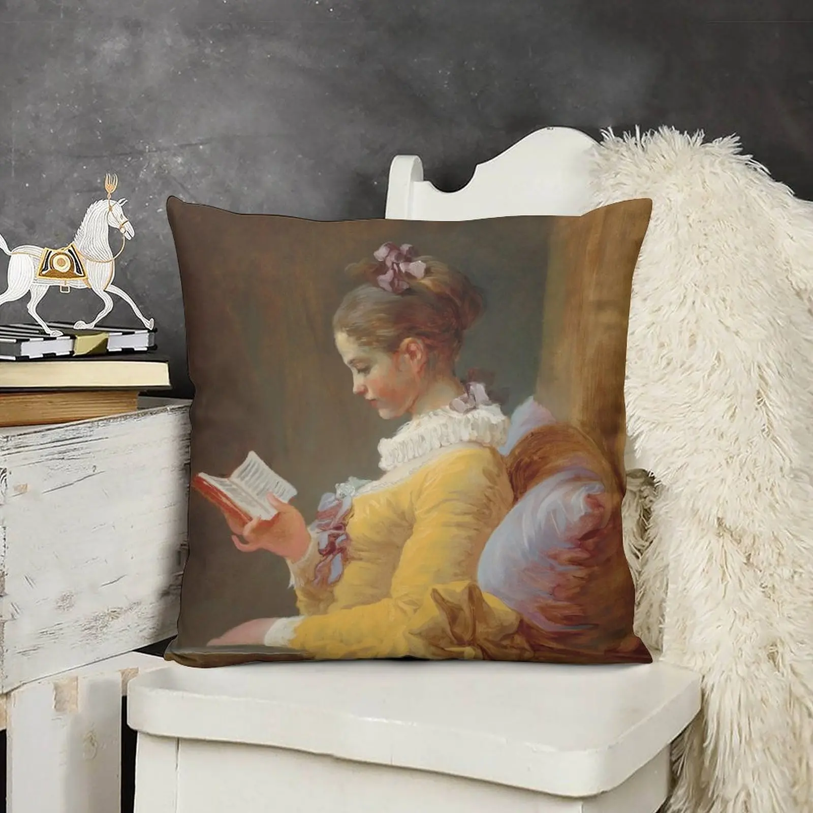 Декоративная подушка для девушек чтения джинс-Honor Fragonard рождественские наволочки