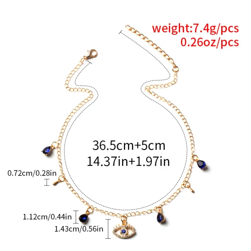 Lucky турецкий циркон сглаза синий кристалл кулон ожерелье для женщин новый тренд