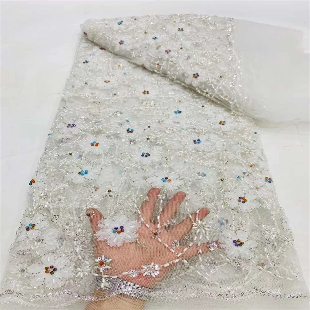 Нигерийское кружево 5 ярдов Высококачественная африканская Тюлевая кружевная