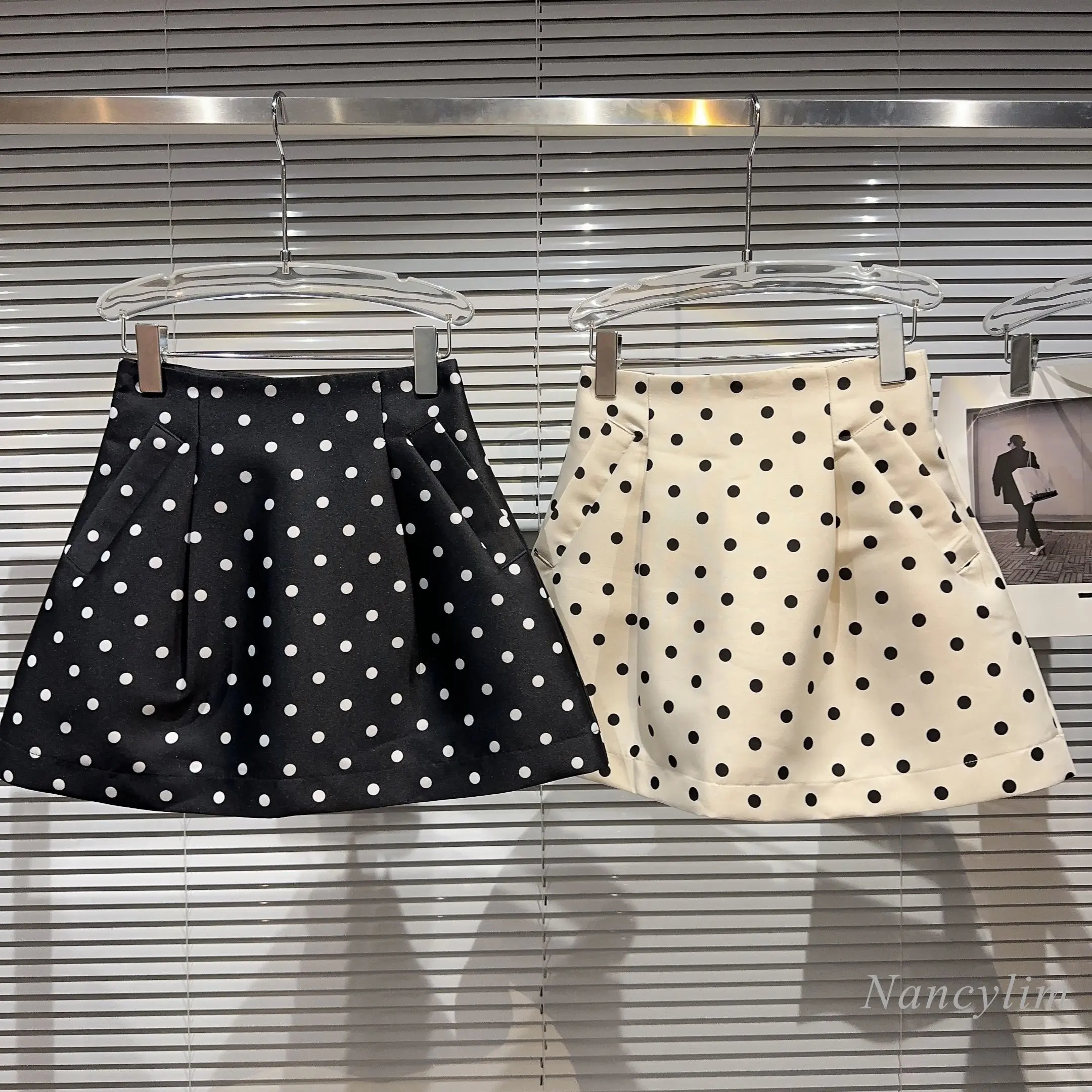 

2023 Summer New Polka Dot Skirt for Elegant Women A- Line Pettiskirt Casual All-Matching Short Skirts Faldas Mujer