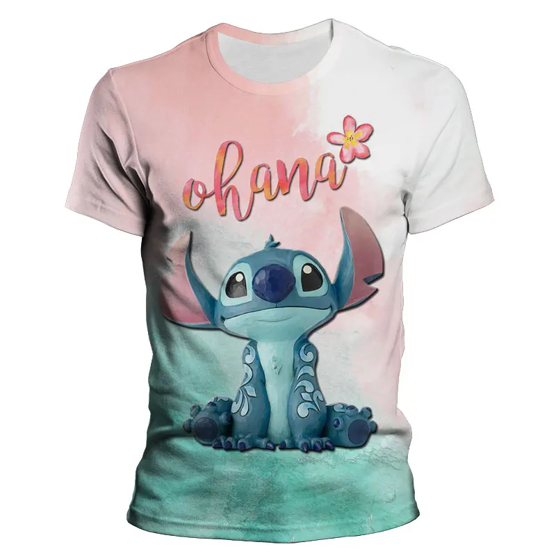 

Men's T-shirt Cartoon Anime Disney Lilo & Stitch 3D Print Men Women Children Clothes Summer Short Sleeve T Shirt Tee