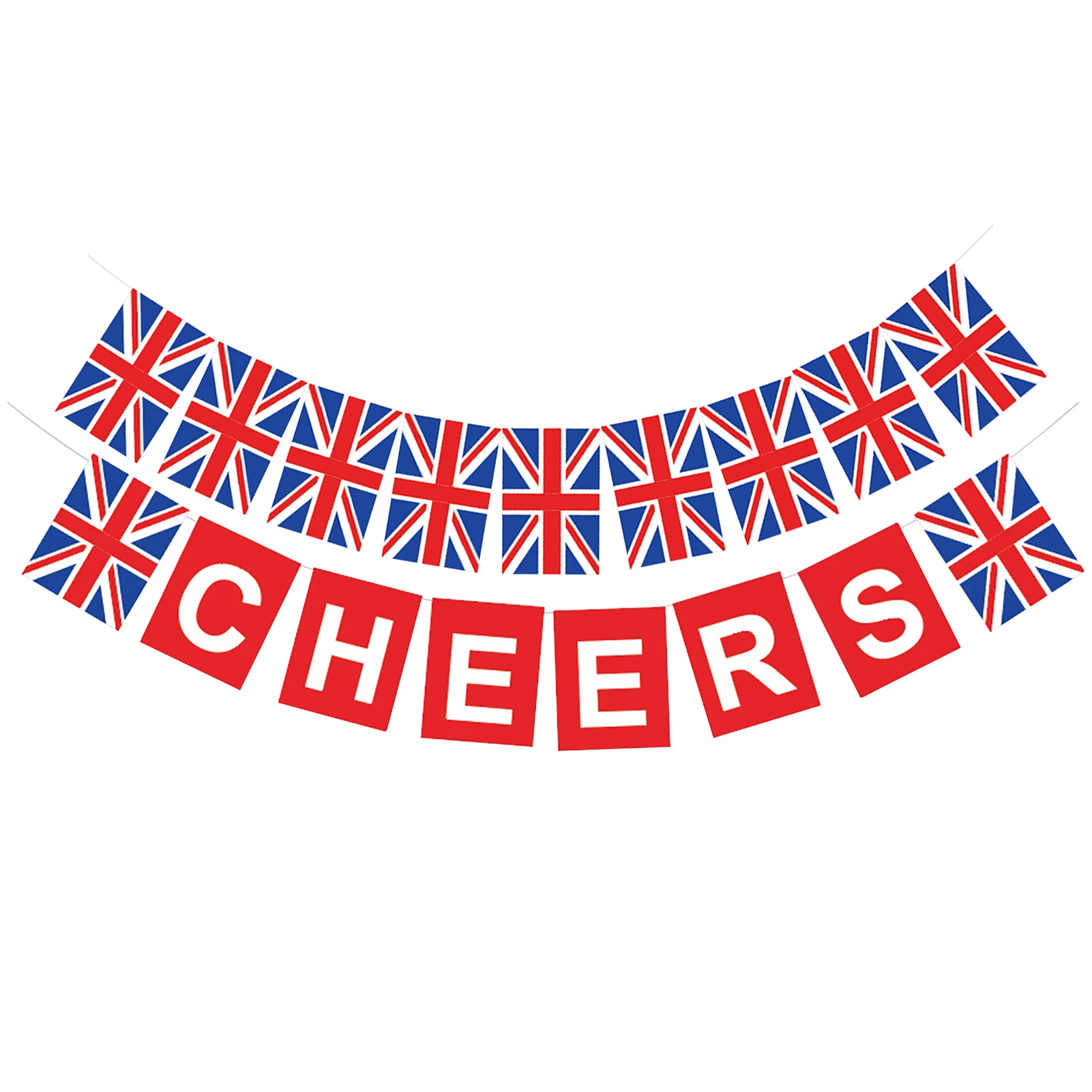 

British Flag Bunting Cheers Banner British Flag Bunting Includes Cheers Flag Banner And Letter Banner Perfect For Queen's