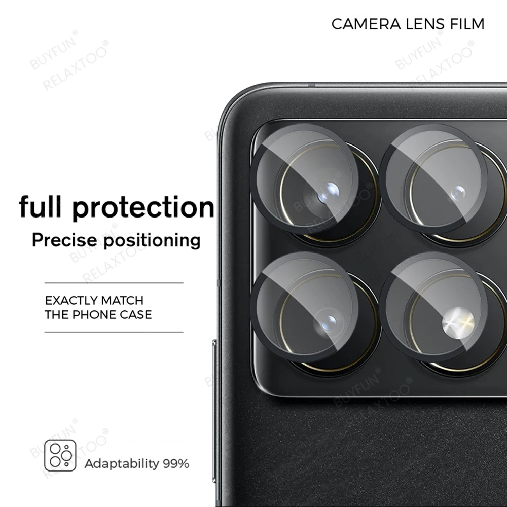 Защитная пленка из алюминиевого сплава для камеры Xiaomi Poco F6 Pro 2024 чехол с кольцом