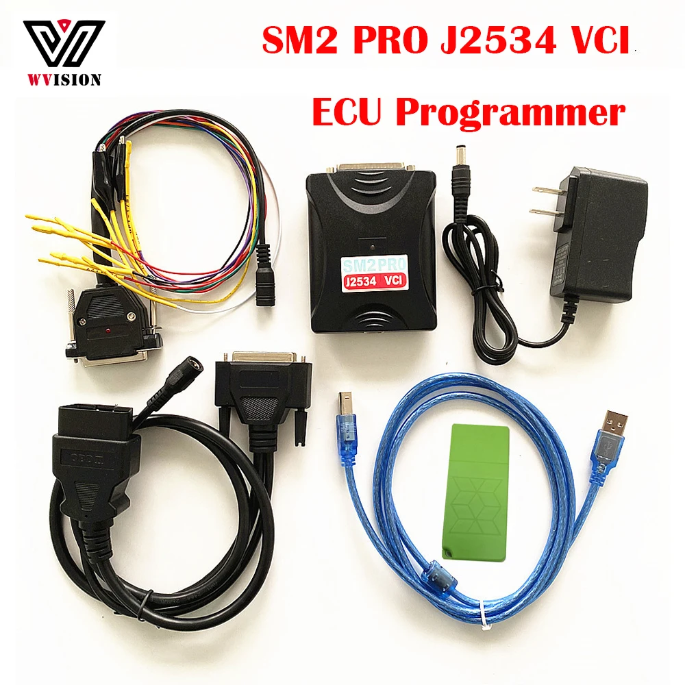 SM2 PRO J2534 VCI ECU Programmer ECU Chip Tuning Tools V1.20 Dongle 67 IN 1 Read Write FLASH EEPROM Update Version Bench OBD