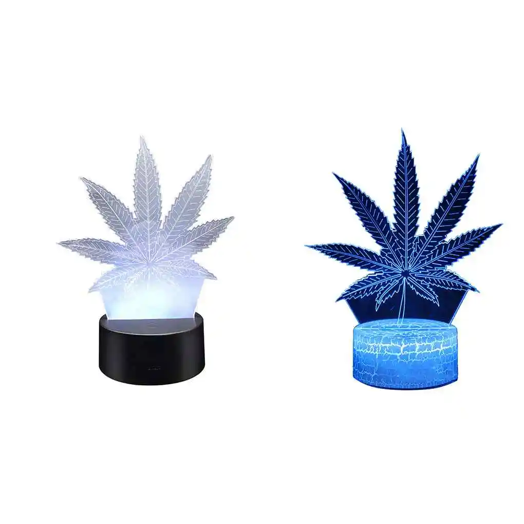

Maple Leaf 3D Visual Illusion Night Light Transparent Acrylic LED 7 Color Changing Touch Bedside Table Lamp