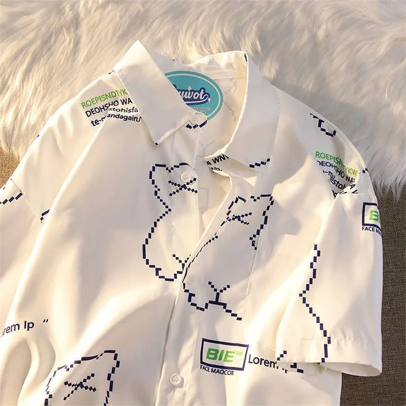 

XEJ Blouses for Women Fashion 2022 Korean Style Women's Tee Shirt Summer Shirts for Women Bear Print Harajuku Trendyol Women