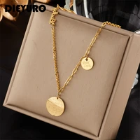 dieyuro stainless steel good luck letter necklaces gold color pendant necklaces for women fashion hip hop jewelry clavicle chain