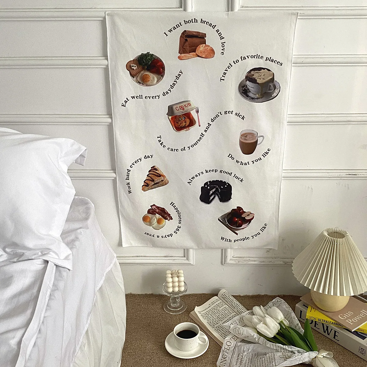 

Ins кофейный хлеб фоновая живопись домашняя декоративная ткань фотография фоновая декорация подвесная ткань