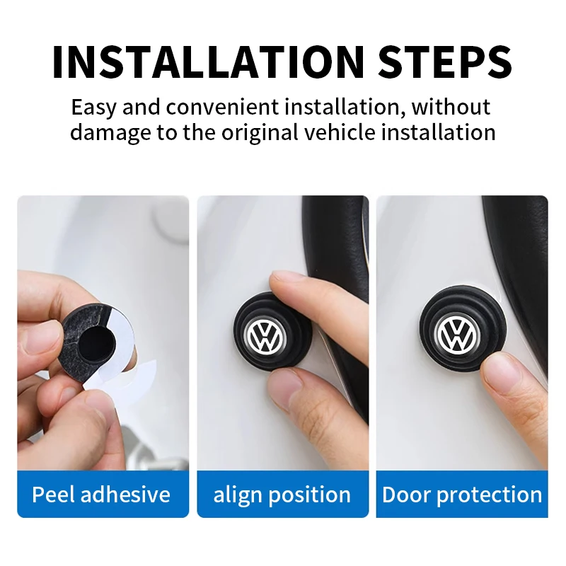 4 шт. автомобильные силиконовые наклейки на дверь амортизатор звукоизоляционный