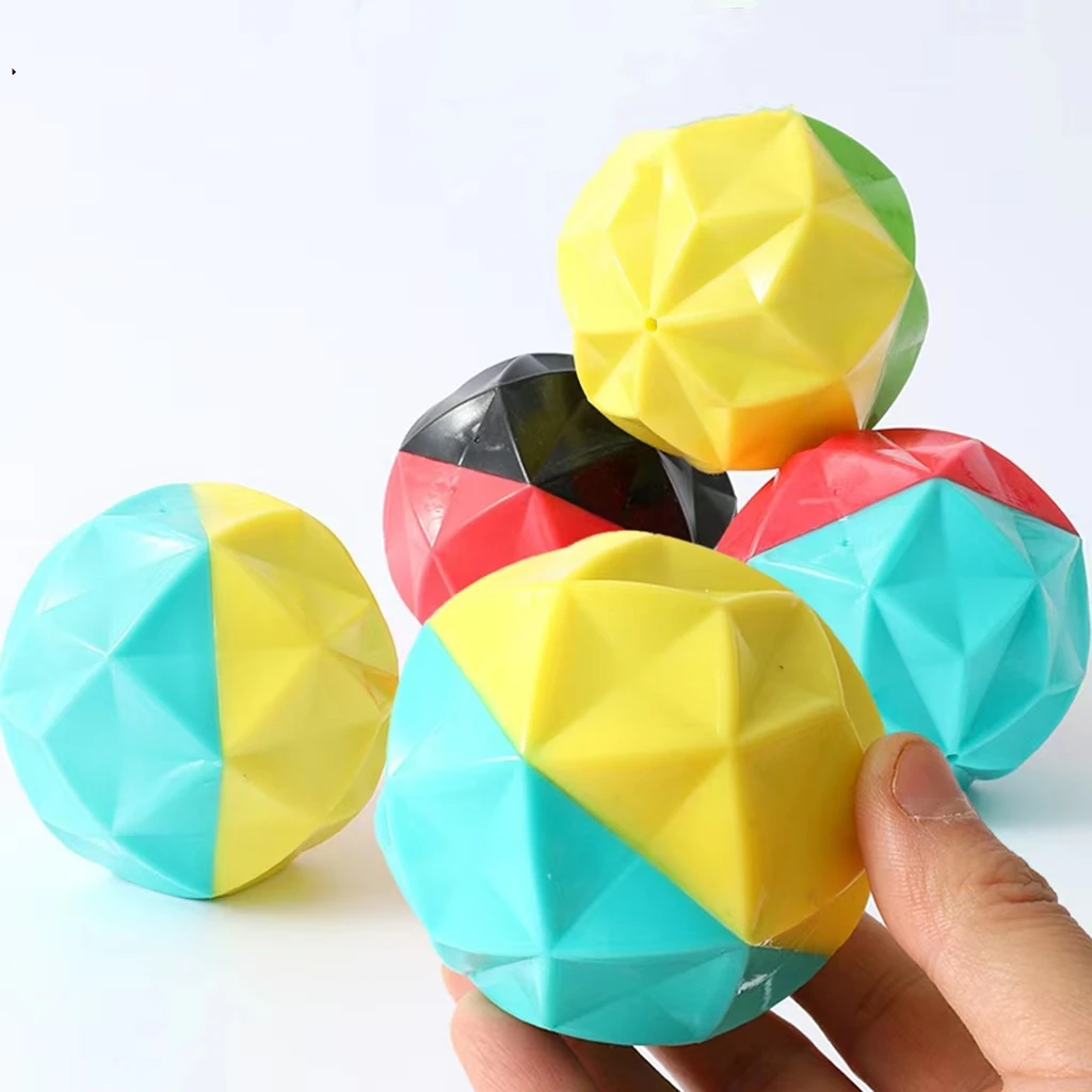 

New TPR colorful diamond Ball Dog Toys dog training molars pet toys can make sound when biting