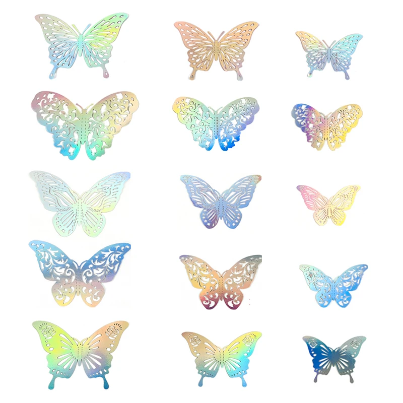 

24pcs Laser Hollow Butterfly 3D Wall Stickers for Wedding Decor Bedroom Living Room Home Decoration Butterfly Sticker Wall Decal
