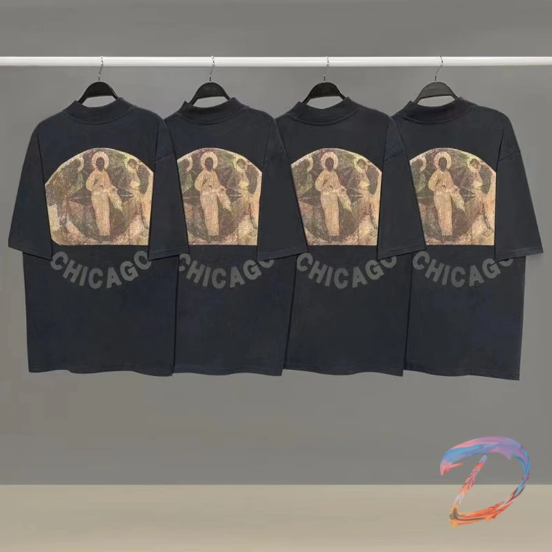 

Washed Distressed American High Street Blue Short Sleeve Jesua Is King T-shirt