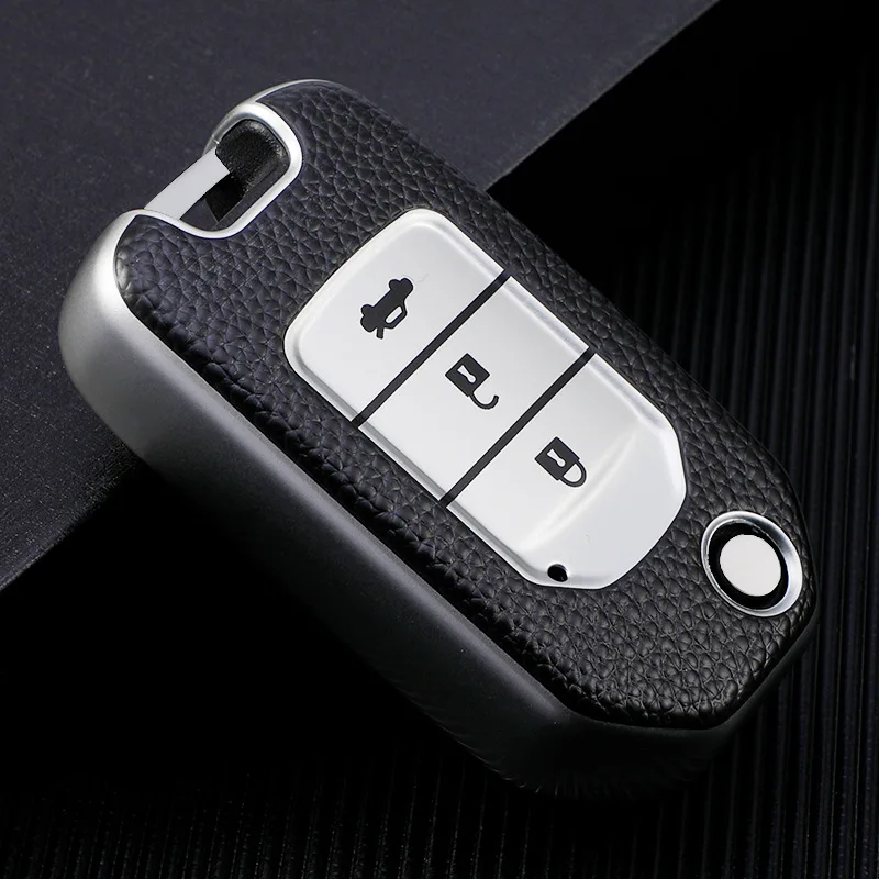 

Leather TPU Car Key Cover Case Protect For Honda Accord Civic HR-V Fit XRV CR-V City Greiz Jazz Vezel Crider Odyssey Pilot Jade