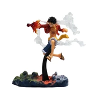 anime figure one piece fire fist luffy collectible model dolls car decoration figurine toys christmas gifts for friends