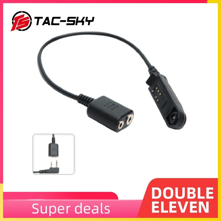 TS TAC-SKY intercom adapter to 2-core Kenwood plug adapter compatible with Baofeng BF-A58 BF9700 UV9R UV-XR