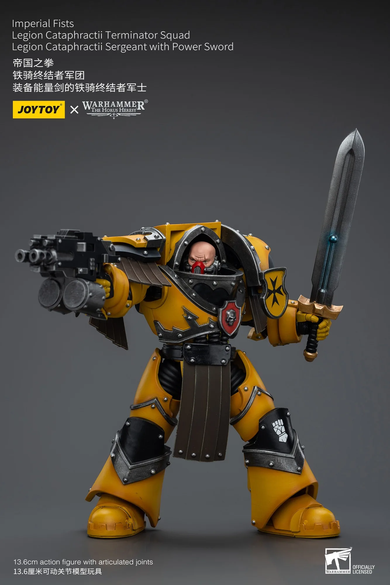 Фото JOYTOY Warhammer 1/18 фигурки императорских кулаков легион катафологии сержант с силовым мечом фигурка модель игрушка подарки для мальчика №5