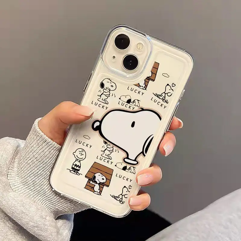 

Snoopy Charlie Brown Kawaii Applicable IPhone13/14pro Phone Case Apple 12/11 Transparent Case XSMAX/XR Soft Case 7/8