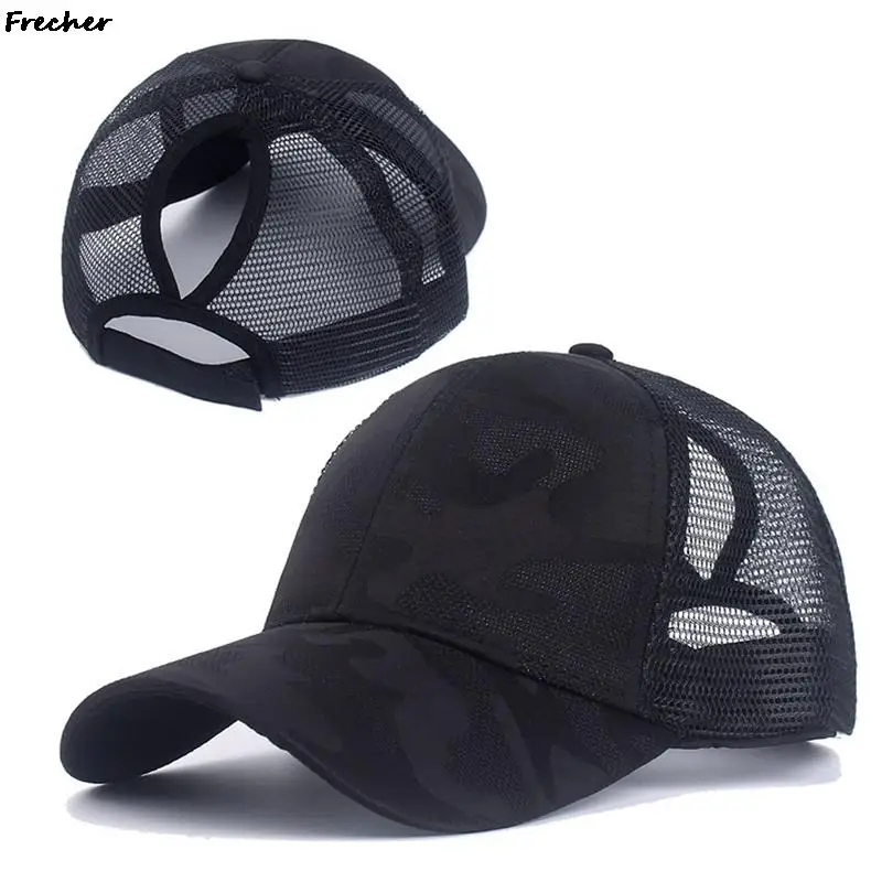 

2022 Женская Бейсболка для хвоста, сетчатая камуфляжная летняя простая Снэпбэк Кепка для отдыха, уличная одежда, Спортивная Кепка для женщин ...