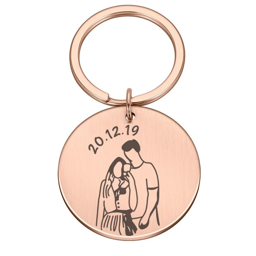 1 Pair Anniversary Valentine's Day Custom Keychain Gift Girlfriend Boyfriend Couple Keychain Custom Date Year Anniversary Gift