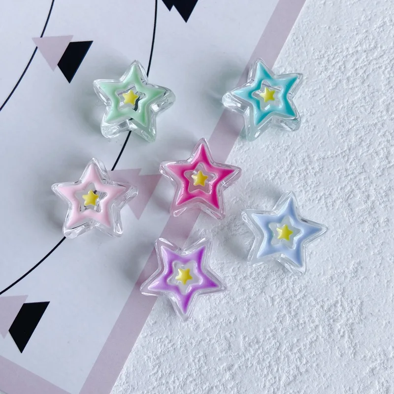 

Аксессуары для украшений «сделай сам», оптовая продажа, капельное масло из смолы, простой прозрачный цвет, пентаграмма, свободные бусины, ко...