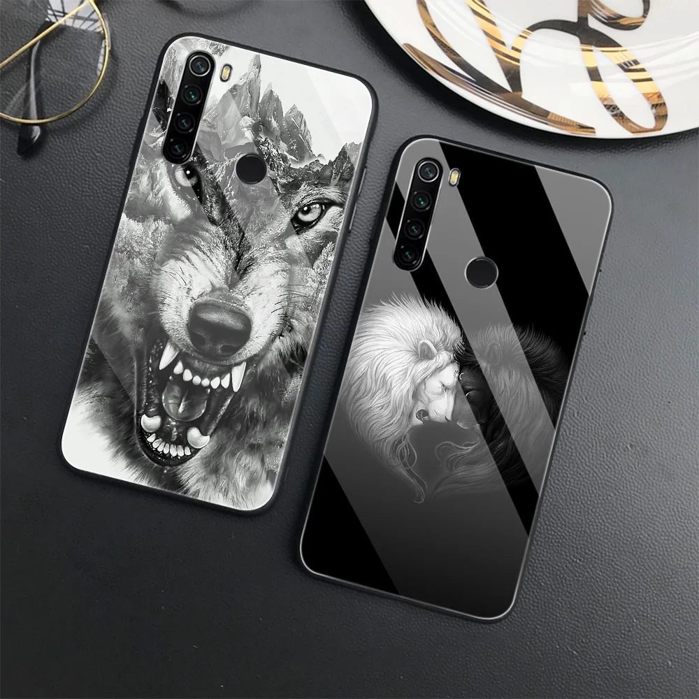 

Animal Wolf Lion Phone Case for Redmi Note 9 Pro Max 10 4G 9T Poco F3 F2Pro 11 11S 5G Tempered Glass Cover for Redmi 10S 10Pro
