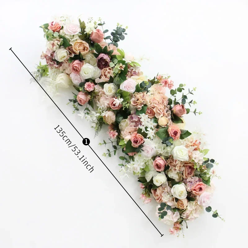 Клейкая композиция Individuelle Luxus-seaken blumen шампан-Blumen-Reihen läufer Hochzeits bogen-Hintergrund